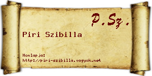 Piri Szibilla névjegykártya